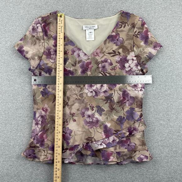 90s VTG Fairy Grunge 2-pc Floral Maxi Skirt Set 8P Purple Whimsigoth Ruffle Trim - Picture 8 of 16